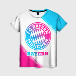 Женская футболка 3D Bayern neon gradient style