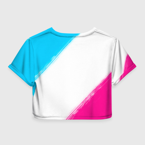 Женская футболка Crop-top 3D Bayern neon gradient style, цвет 3D печать - фото 2