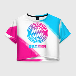 Женская футболка Crop-top 3D Bayern neon gradient style