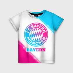 Детская футболка 3D Bayern neon gradient style