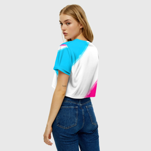 Женская футболка Crop-top 3D Bayern neon gradient style, цвет 3D печать - фото 5