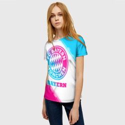 Женская футболка 3D Bayern neon gradient style - фото 2