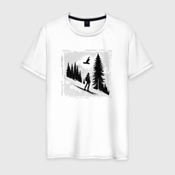 Сноубордическая лихорадка – Мужская футболка хлопок с принтом купить со скидкой в -20%