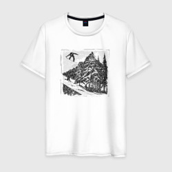 Погоня за снегом – Мужская футболка хлопок с принтом купить со скидкой в -20%
