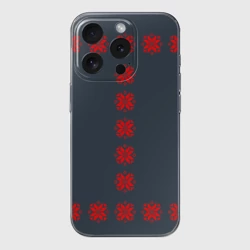 Чехол для iPhone 15 Pro Max силиконовый с защитой камеры Этно - темный