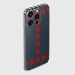 Чехол для iPhone 15 Pro Max силиконовый с защитой камеры Этно - темный - фото 2