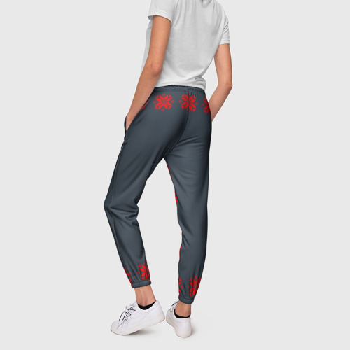 Женские брюки 3D Этно - темный, цвет 3D печать - фото 4