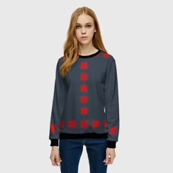 Женский свитшот 3D Этно - темный - фото 2