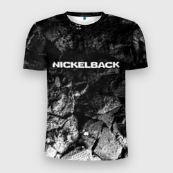 Мужская футболка 3D Slim Nickelback black graphite