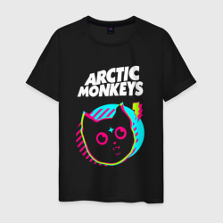 Мужская футболка хлопок Arctic Monkeys rock star cat