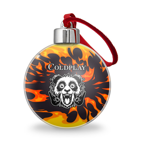 Ёлочный шар Coldplay рок панда и огонь