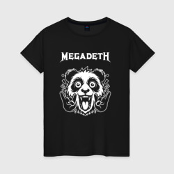 Женская футболка хлопок Megadeth rock panda