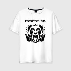 Женская футболка хлопок Oversize Foo Fighters - rock panda