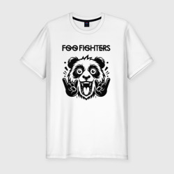 Foo Fighters - rock panda – Мужская футболка хлопок Slim с принтом купить