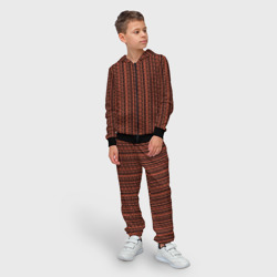 Детский костюм 3D Красно-коричневый искажённые полосы - фото 2