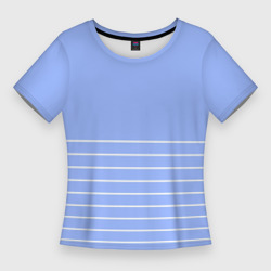 Светлый сиреневый с белыми полосами – Женская футболка 3D Slim с принтом купить