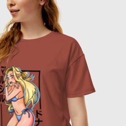 Женская футболка хлопок Oversize Марсиль в бикини - Подземелье вкусностей - фото 2