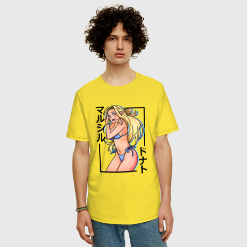 Мужская футболка хлопок Oversize Марсиль в бикини - Подземелье вкусностей, цвет желтый - фото 3