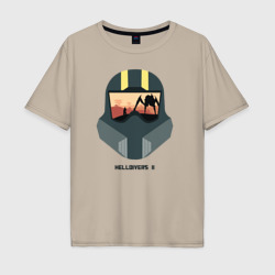 Мужская футболка хлопок Oversize Шлем адского десантника
