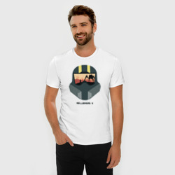 Мужская футболка хлопок Slim Шлем адского десантника - фото 2