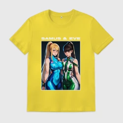 Мужская футболка хлопок Самус Аран и Ева
