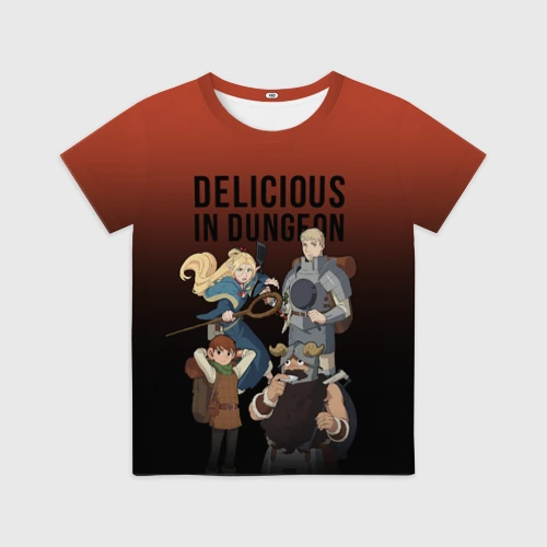 Детская футболка 3D с принтом Delicious in Dungeon, вид спереди #2
