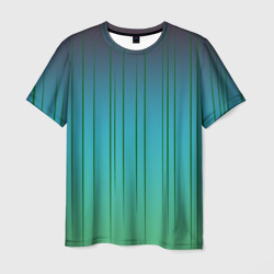 Мужская футболка 3D Хаотичные зеленые линии 