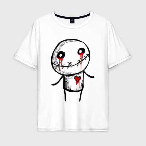 Мужская футболка из хлопка оверсайз с принтом Crying lover, вид спереди №1