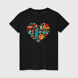Женская футболка хлопок Любовь к Италии