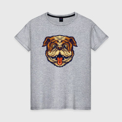 Весёлая собачка – Женская футболка хлопок с принтом купить со скидкой в -20%