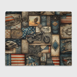 Плед 3D Patchwork with a motorcycle - ai art