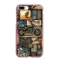 Чехол для iPhone 7Plus/8 Plus матовый Patchwork with a motorcycle - ai art