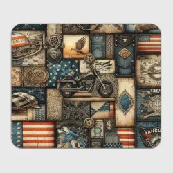 Прямоугольный коврик для мышки Patchwork with a motorcycle - ai art