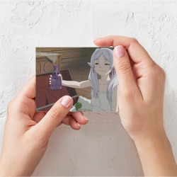 Поздравительная открытка Sousou no Frieren Фрирен ехидная улыбка - фото 2