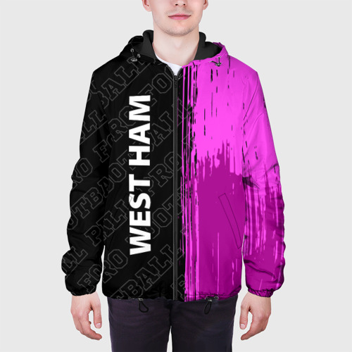 Мужская куртка 3D West Ham pro football по-вертикали, цвет 3D печать - фото 4