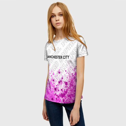 Женская футболка 3D Manchester City pro football посередине, цвет 3D печать - фото 3