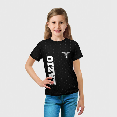 Детская футболка 3D Lazio sport на темном фоне вертикально, цвет 3D печать - фото 5