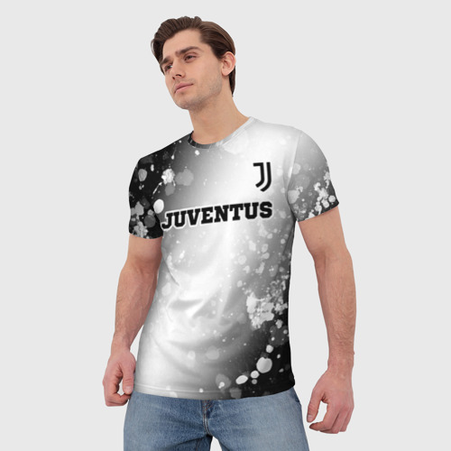 Мужская футболка 3D Juventus sport на светлом фоне посередине, цвет 3D печать - фото 3