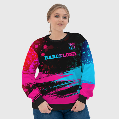 Женский свитшот 3D Barcelona - neon gradient посередине, цвет 3D печать - фото 6