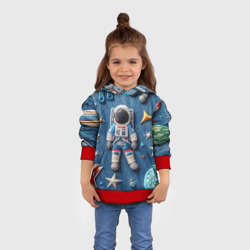 Детская толстовка 3D Космонавт - вышивка по джинсе нейросеть - фото 2