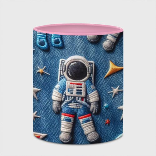 Кружка с полной запечаткой с принтом Космонавт - вышивка по джинсе нейросеть, фото #4