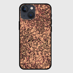 Чехол для iPhone 13 mini Мраморная текстура камень свело-коричневый 