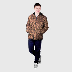 Мужская куртка 3D Мраморная текстура камень свело-коричневый  - фото 2