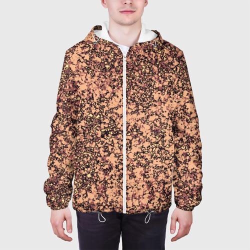 Мужская куртка 3D Мраморная текстура камень свело-коричневый , цвет 3D печать - фото 4