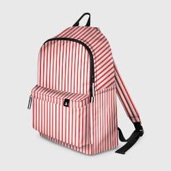 Рюкзак 3D Белый в красную полоску