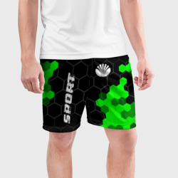 Мужские шорты спортивные Daewoo green sport hexagon - фото 2
