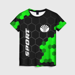 Женская футболка 3D Daewoo green sport hexagon