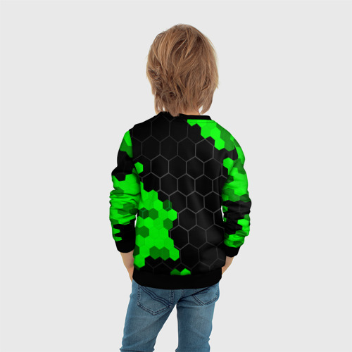 Детский свитшот 3D Daewoo green sport hexagon, цвет 3D печать - фото 6