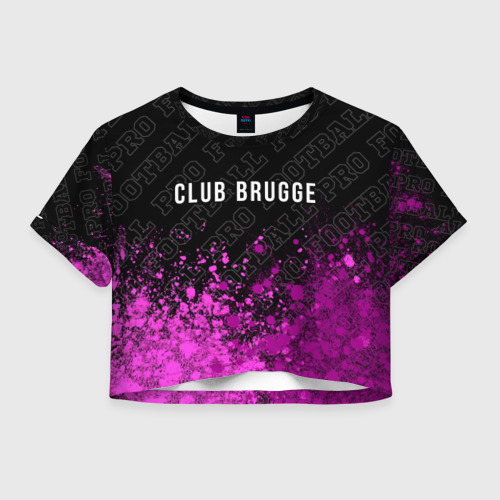 Женская футболка Crop-top 3D Club Brugge pro football посередине, цвет 3D печать