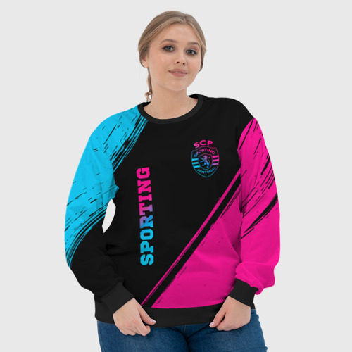 Женский свитшот 3D Sporting - neon gradient вертикально, цвет 3D печать - фото 6